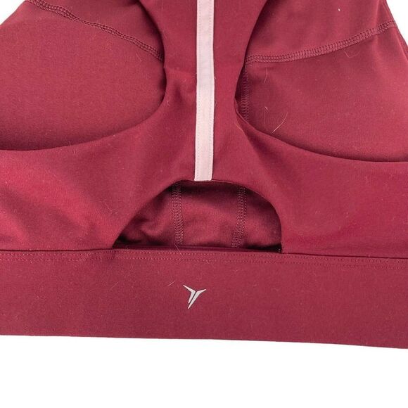 Old Navy Sports Bra Go Dry Maroon Keyhole Racerback Womens Size Medium Athletic - Picture 3 of 4